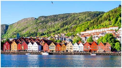 Берген в Норвегии, город, полный красок