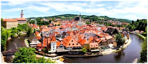 Чески Крумлов, красивый город в Чехии.