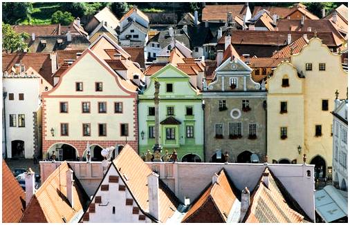 Чески Крумлов, красивый город в Чехии.